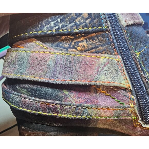 L'Artiste by Sprink Step Womens 36 Shazzam Leather Boot Navy Multi - Picture 16 of 16